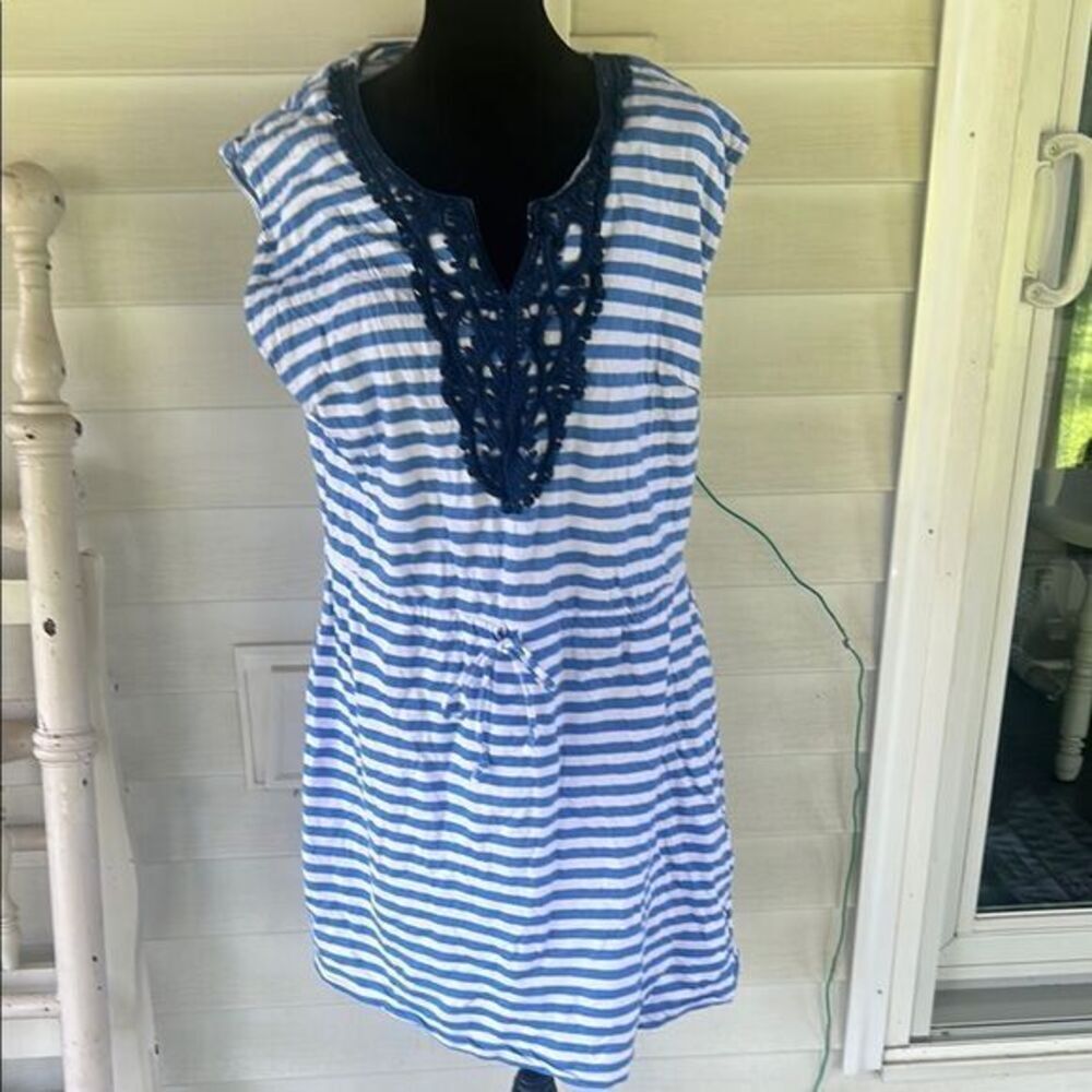 Mud Pie Striped Blue and White Dress  E